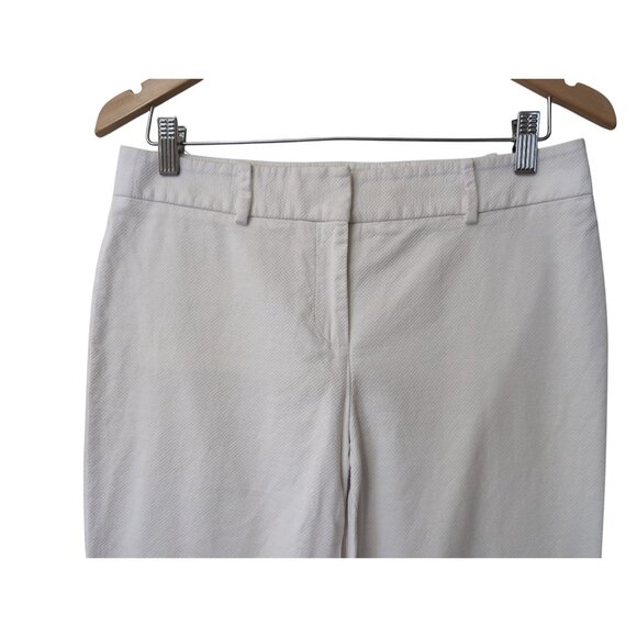 Talbots Hampshire Straight Ankle Pants Womens 6 Petite White Textured Classic - Picture 3 of 11